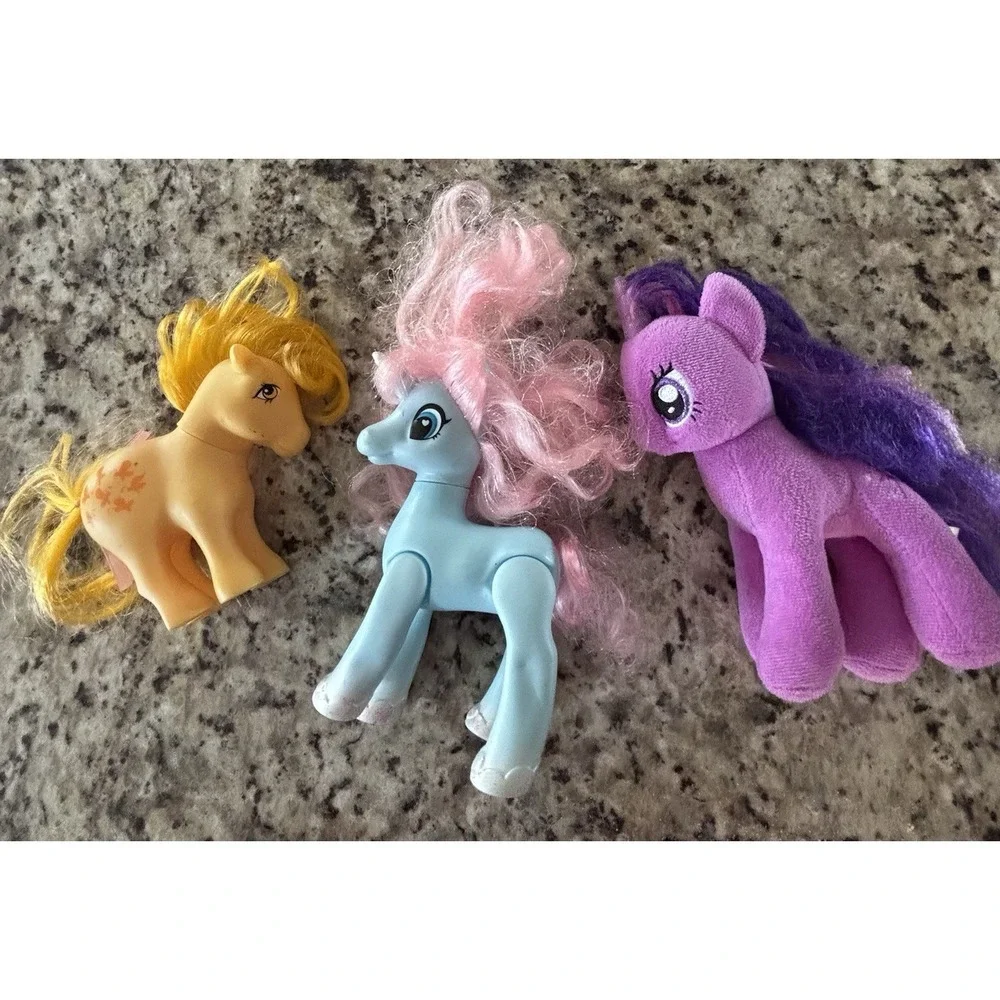 Three My Little Pony Figures One Is A TY Beanie Baby The Others HardPlastic 3239